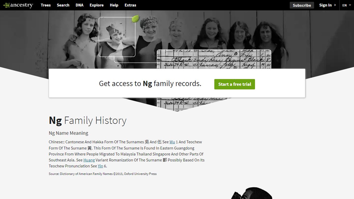 Ng Name Meaning & Ng Family History at Ancestry.com®