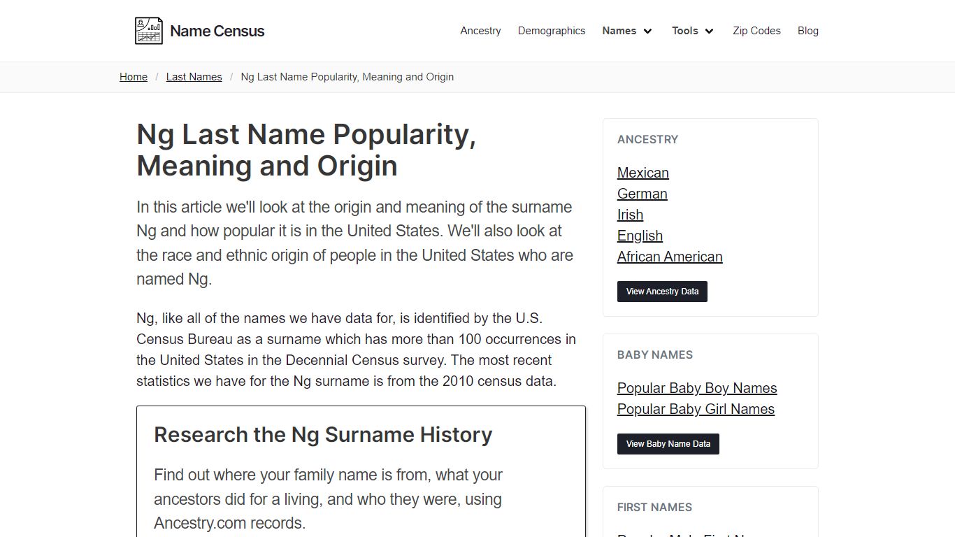 Ng Last Name Popularity, Meaning and Origin